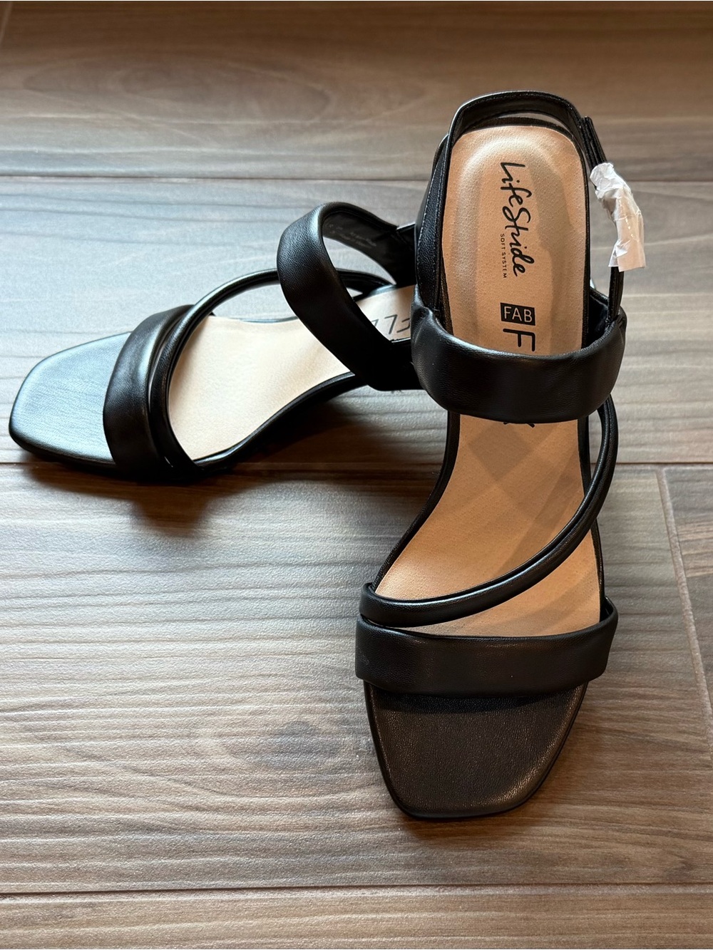 Life Stride Celia Asymmetrical Block Heel Sandals - size 10